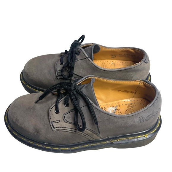 Dr. Martens Dusky Gray Leather Lace Up Kids Oxford Shoes Size 1 - Picture 6 of 8